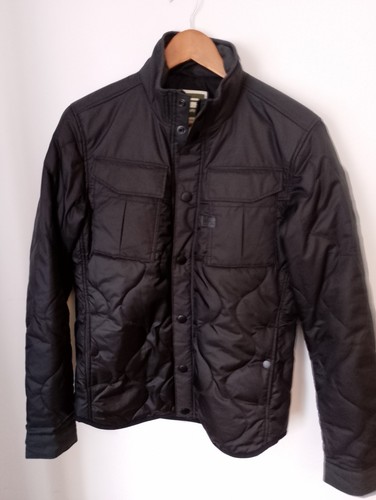Black star raw padded jacket - black,
